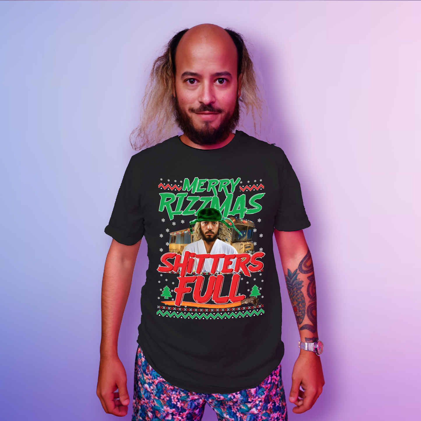 "Merry Rizzmas - Shitters Full" Cousin Goose Tee