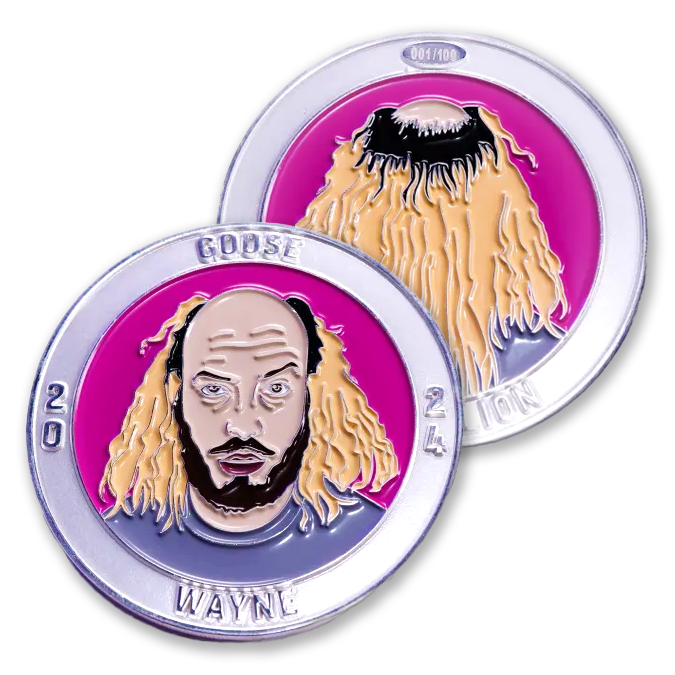 Goose Wayne 1 Million Subscribers commemorative coin, embossed on both sides