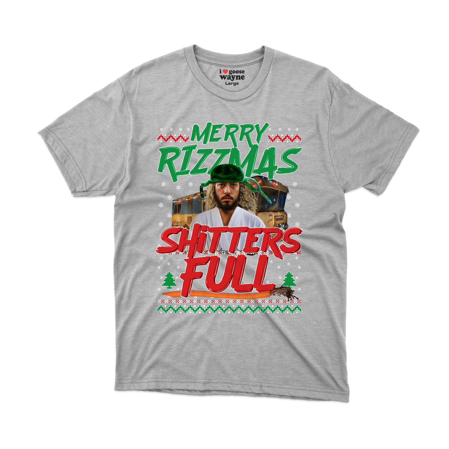 "Merry Rizzmas - Shitters Full" Cousin Goose Tee