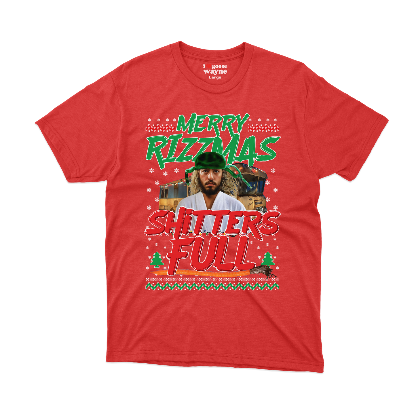 "Merry Rizzmas - Shitters Full" Cousin Goose Tee