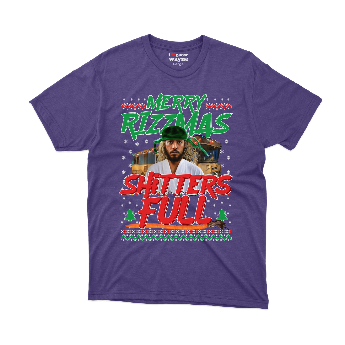 "Merry Rizzmas - Shitters Full" Cousin Goose Tee