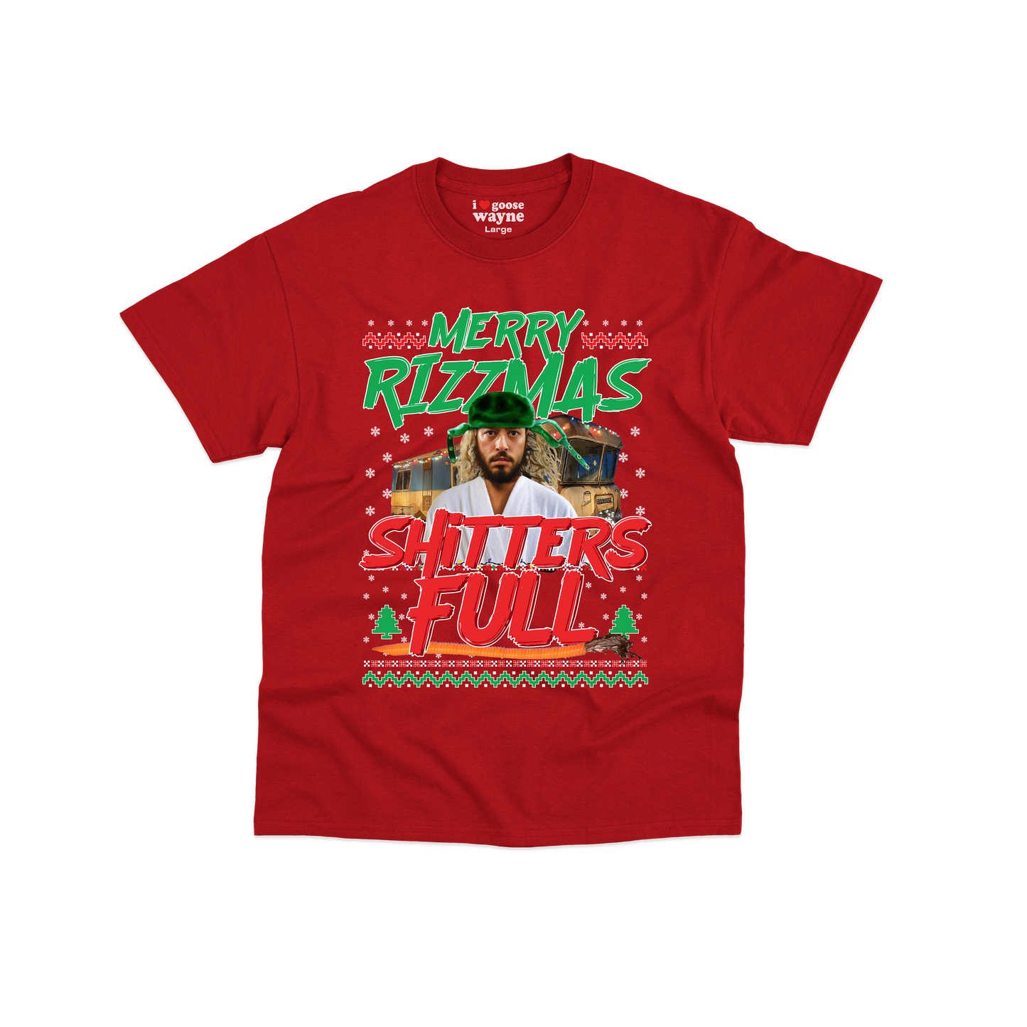 "Merry Rizzmas - Shitters Full" Cousin Goose Youth Tee