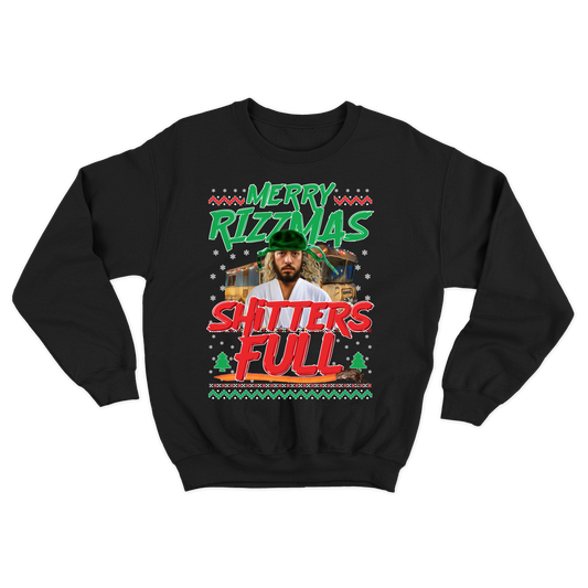 "Merry Rizzmas - Shitters Full" Cousin Goose Crewneck Sweatshirt