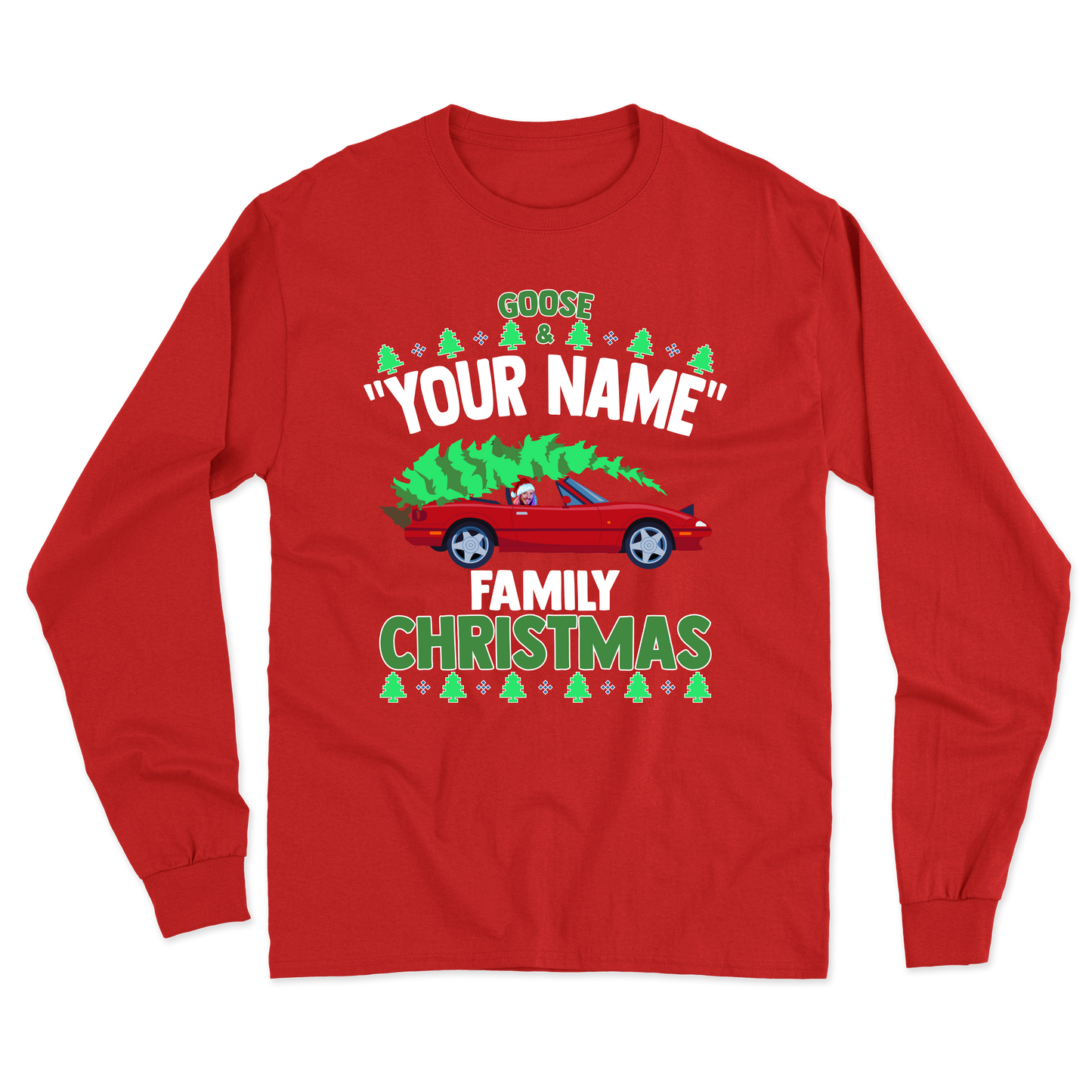 Goose "Your Name" Custom Family Christmas Long Sleeve Tee