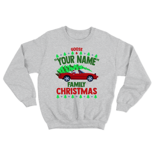 Goose "Your Name" Custom Family Christmas Crewneck Sweatshirt