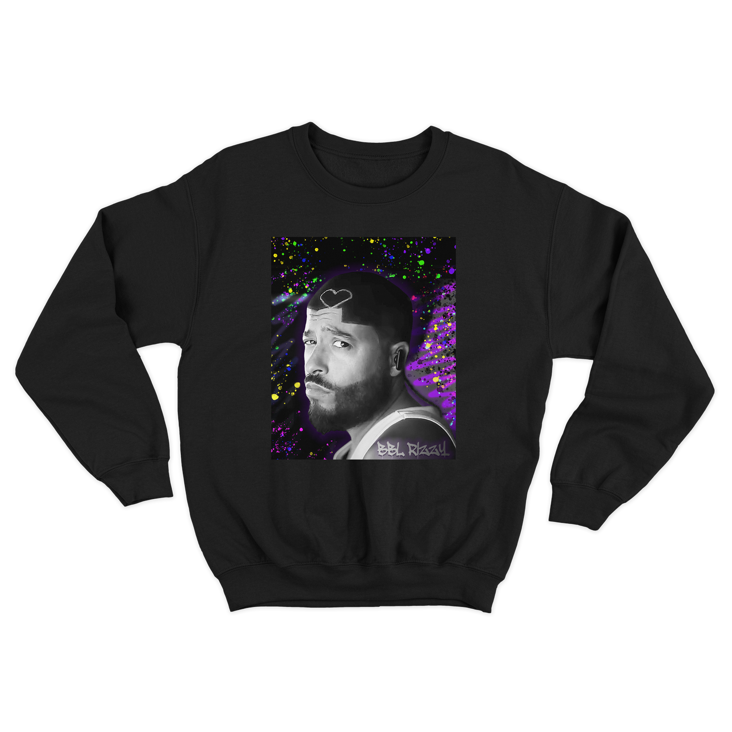 "BBL Rizzy" Color Splash Crewneck Sweatshirt